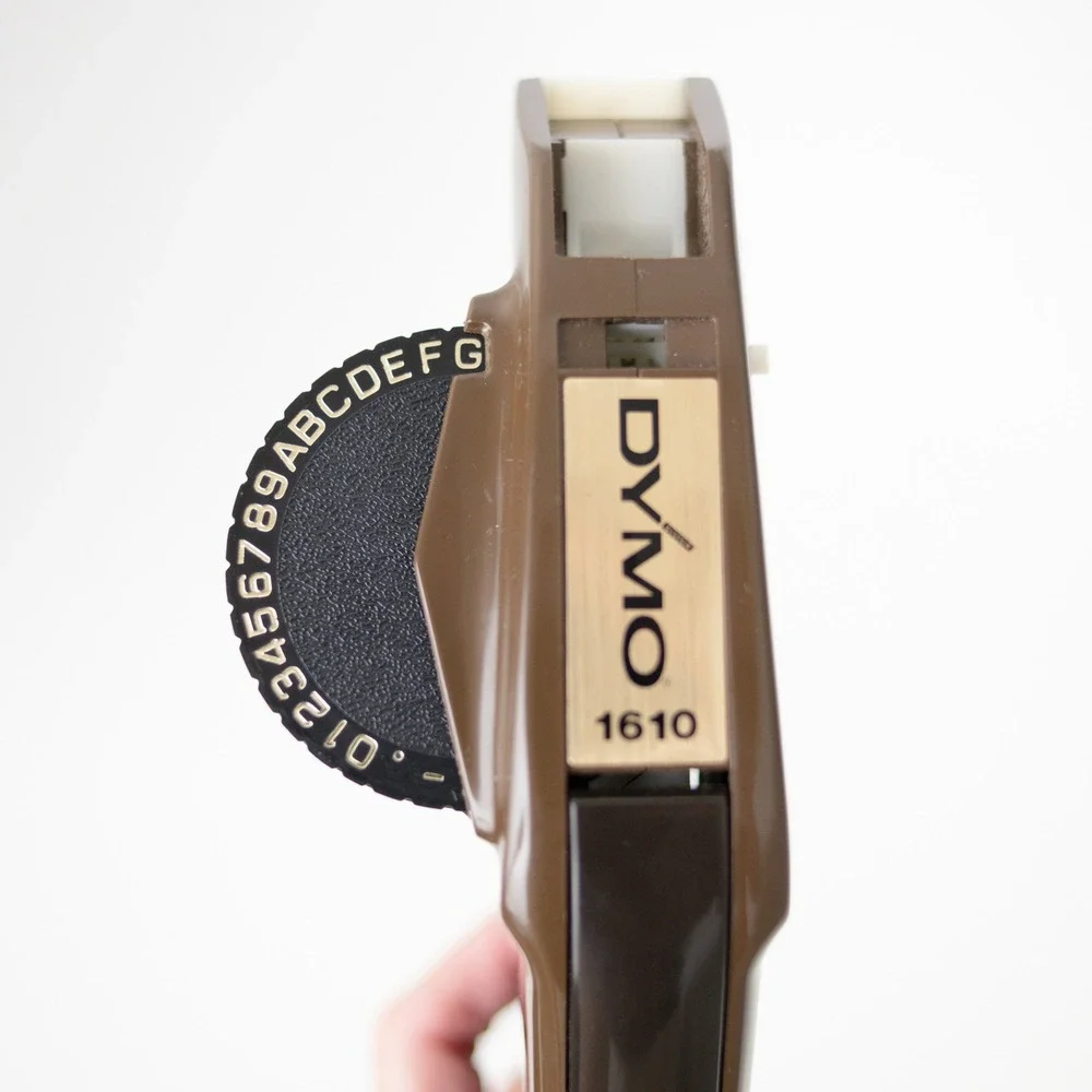 Vintage Dymo Label Maker 1610 Handheld Manual Brown Office Tool